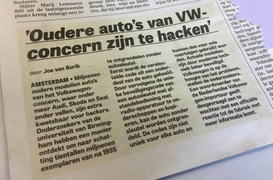 Volkswagen auto's te hacken